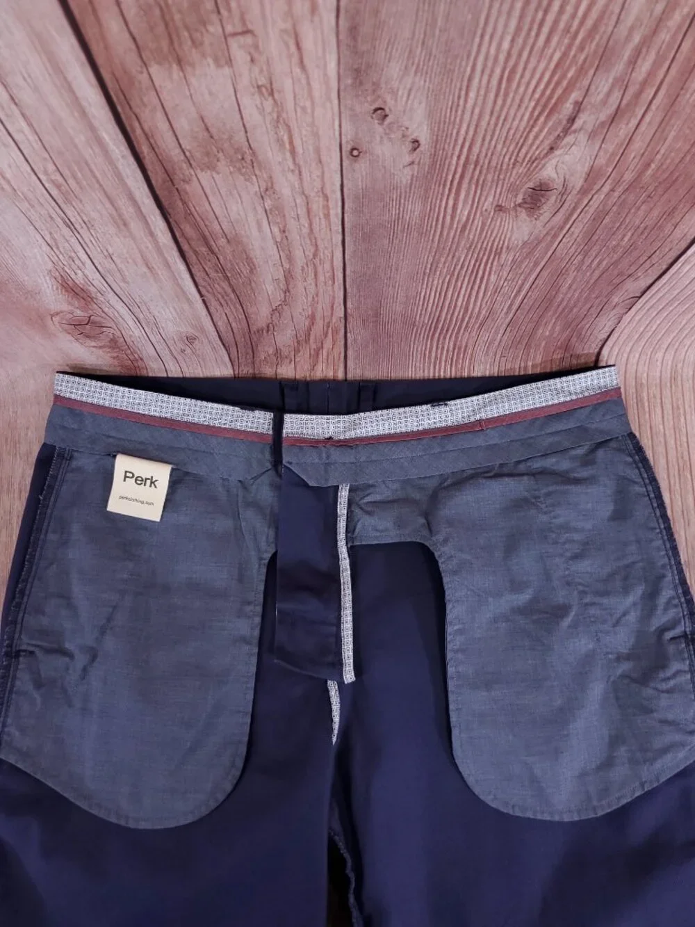 NWT Perk Clothing Feel Good Chino Mens 34x32 (31.5 Inseam) Slim Fit Stretch Navy